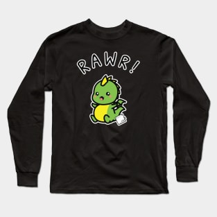 Rawr! Kawaii Dragon Design Long Sleeve T-Shirt